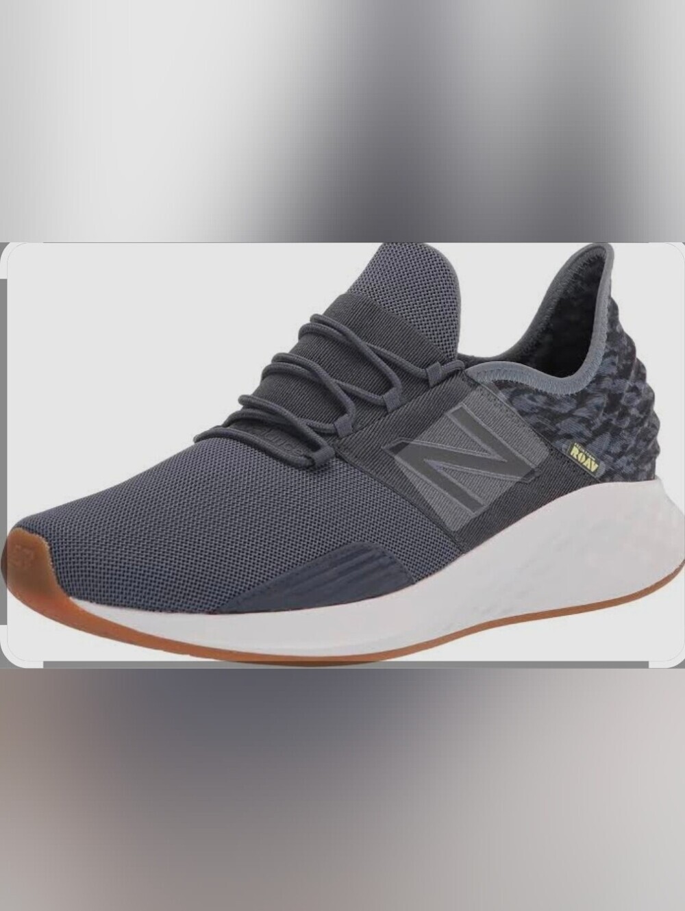 New Balance Dark Gray Mesh Slip-On Sneaker with Gum Outsole For Men